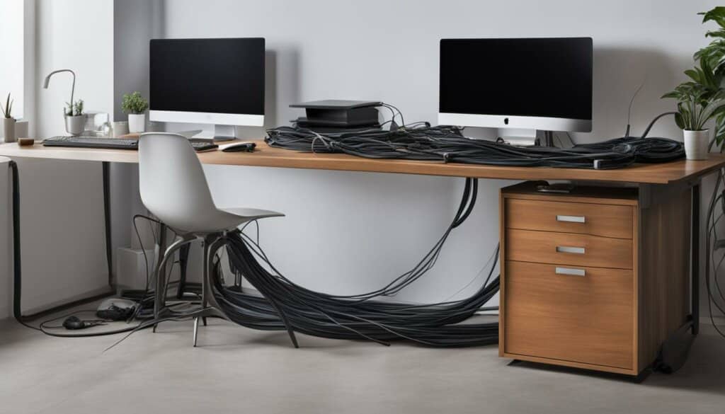cable management on the desk