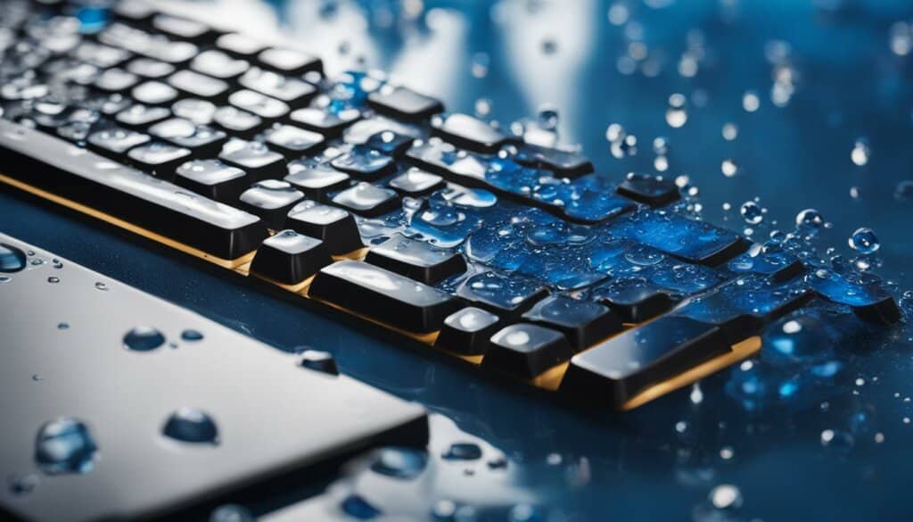 liquid spill on keyboard