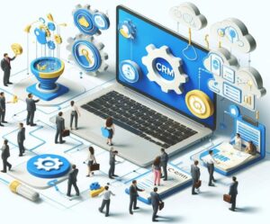 A group of people standing around a computer Description automatically generated
