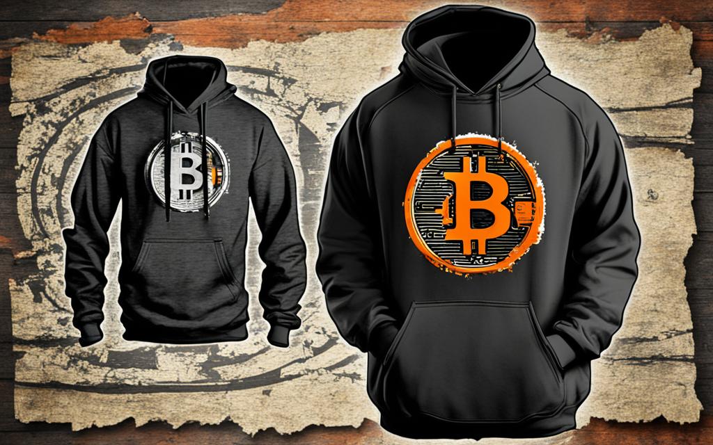 Bitcoin Coin Hoodie Distressed