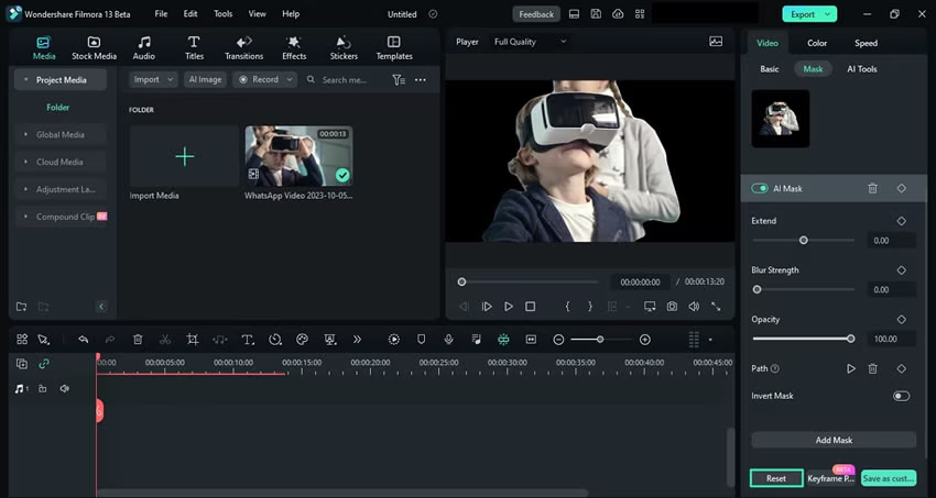 ai video masking tool filmora