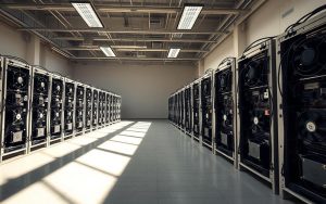 ASIC rigs in cryptocurrency mining