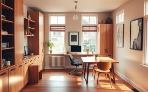organized home office and dining table storage