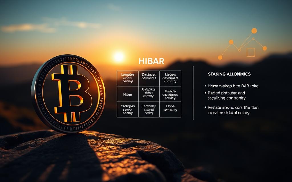HBAR token distribution and staking