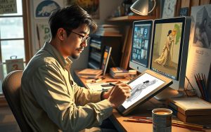 does yusuke nakano do his art on a computer