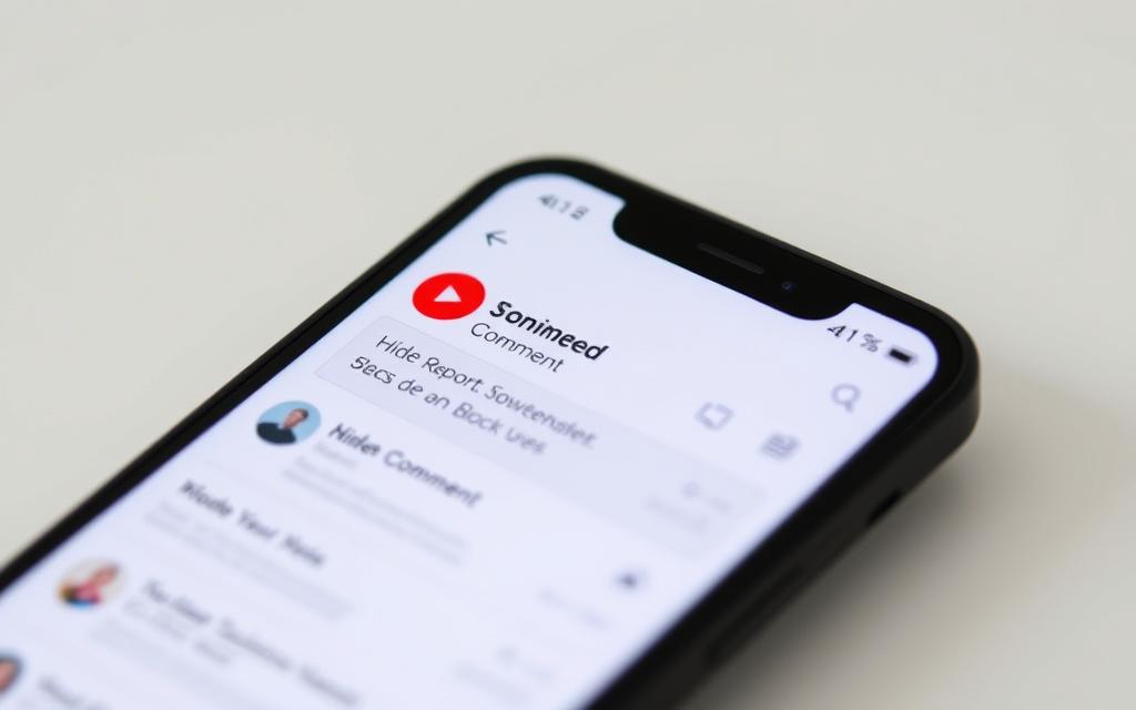 YouTube mobile app comment moderation