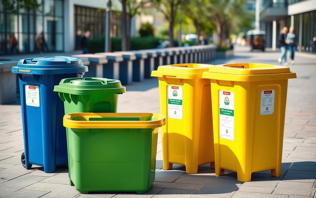 recycling bins